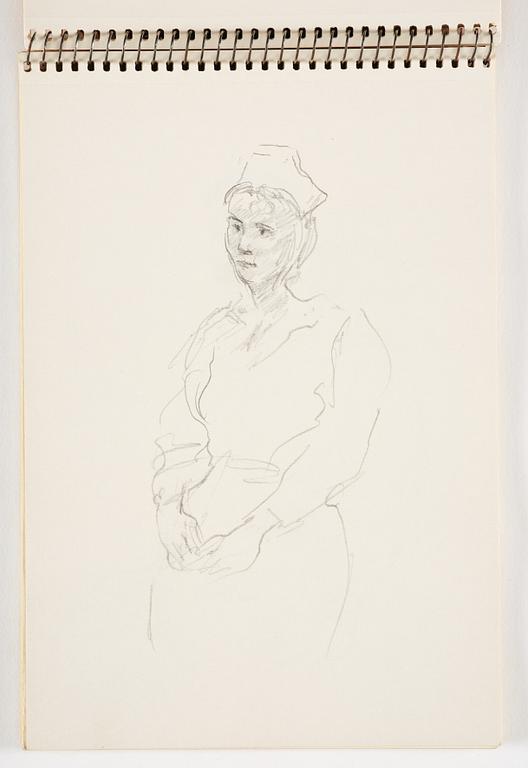 Lotte Laserstein, 3 skissböcker med blyertsteckningar.