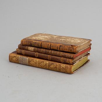 Undervisning & bagateller för folket, fem skrifter i fyra volymer, 1765-1827 (4 vol).