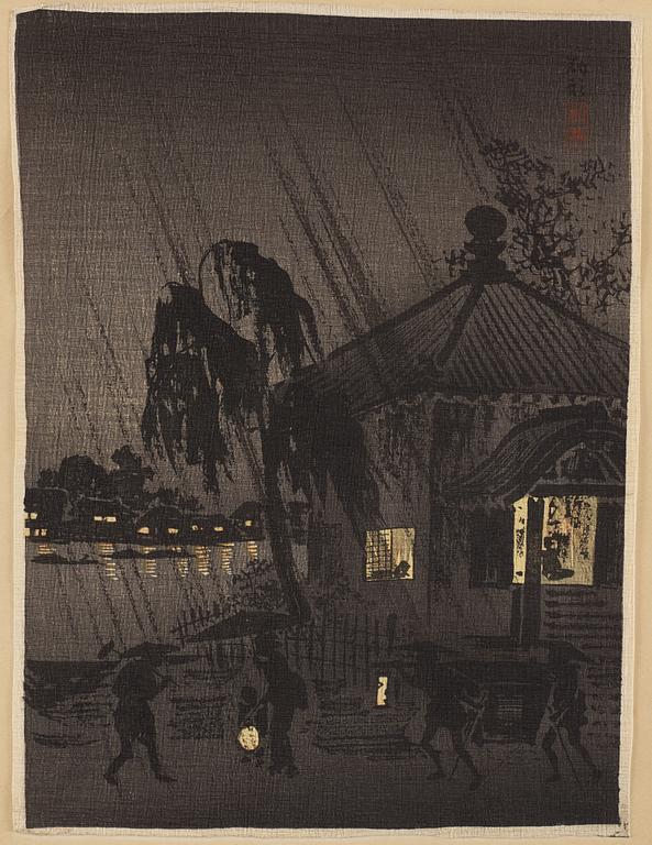 A group of eight Japanese prints, incl, Hiroshige, after, 20th century.