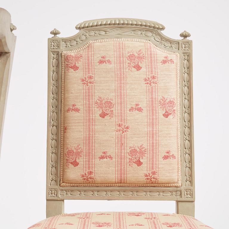 A set of four late-Gustavian chairs, Stockholm, late 18th century.