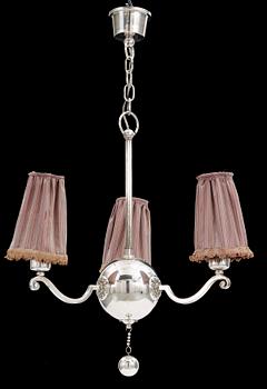 TAKLAMPA, nysilver, tillskriven Elis Bergh, CG Hallberg, 1920-tal. H 80.