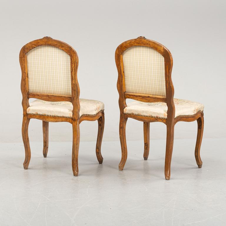 Stolar, ett par, Louis XV, 1700-talets mitt.