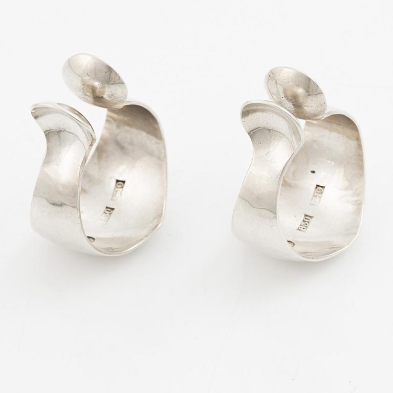 Sven-Erik Högberg, a pair of earrings, silver, Gothenburg 1977.