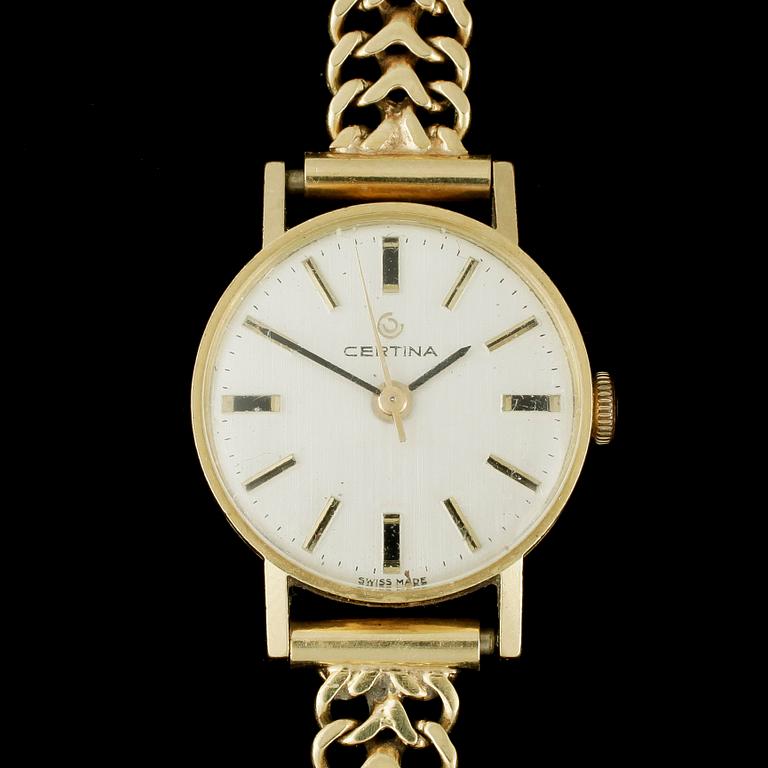 ARMBANDSUR, dam, Certina, band 18k guld. Totalvikt 25g.