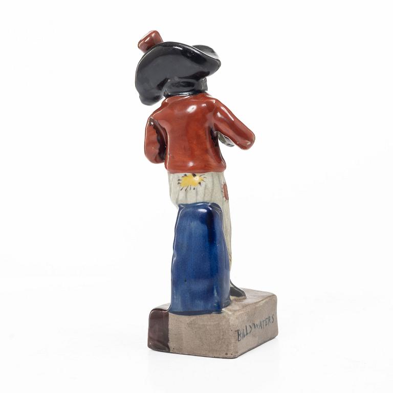 Figurin, porslin, föreställande Billy Waters, England, 1800-tal.