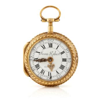147. An 18k twin-case pocket watch by Jean-Robert Soret (master in Geneva, fl. ca. 1760-1791).