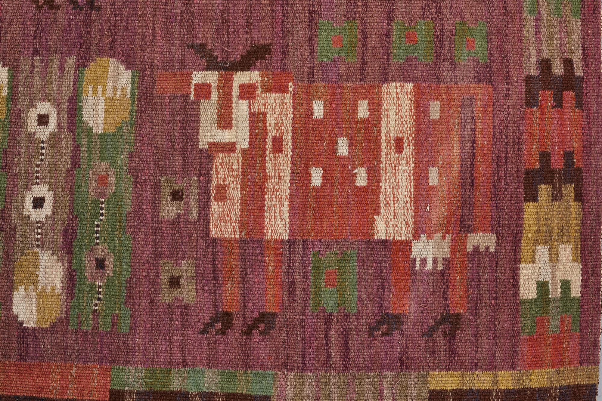 Märta Måås-Fjetterström, DRAPERI, "Korna", rölakan, ca 251 x 142,5 cm, signerat MMF.