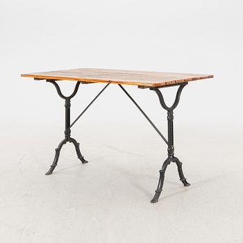 A Byarums bruk aluminium and wood graden table lagter part of the 20th century.