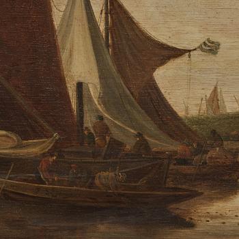 Frans de Hulst Attributed to, A river landscape with a waterside fort.