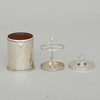 CIGARETTBURK med LOCK, sterling, Borgila, Stockholm 1954.