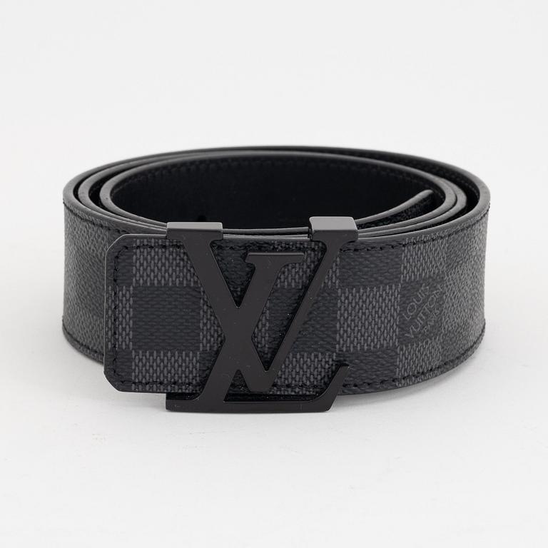 Louis Vuitton, a Damier Graphite 'LV Initiales' belt, size 95, 2009.