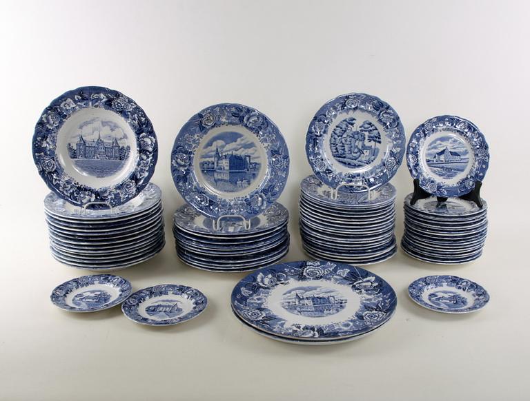 SERVISDELAR, ca 100 delar. Flintgods, "Skåne" Rörstrand.