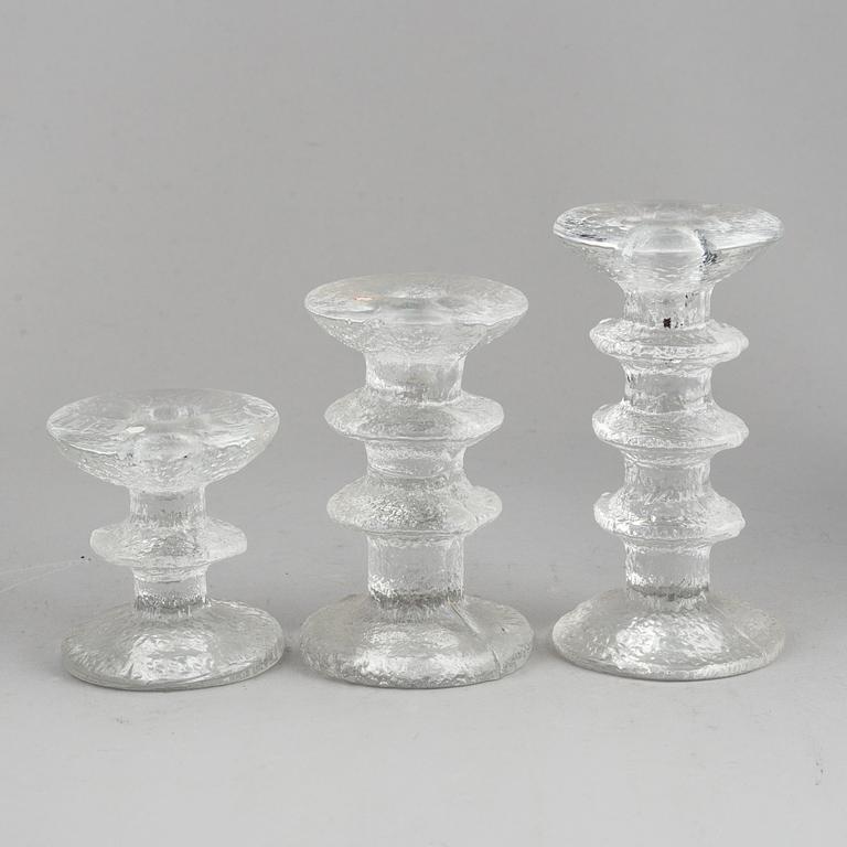TIMO SARPANEVA, ljusstakar 6 st, glas, "Festivo", Iittala, 1970-tal.