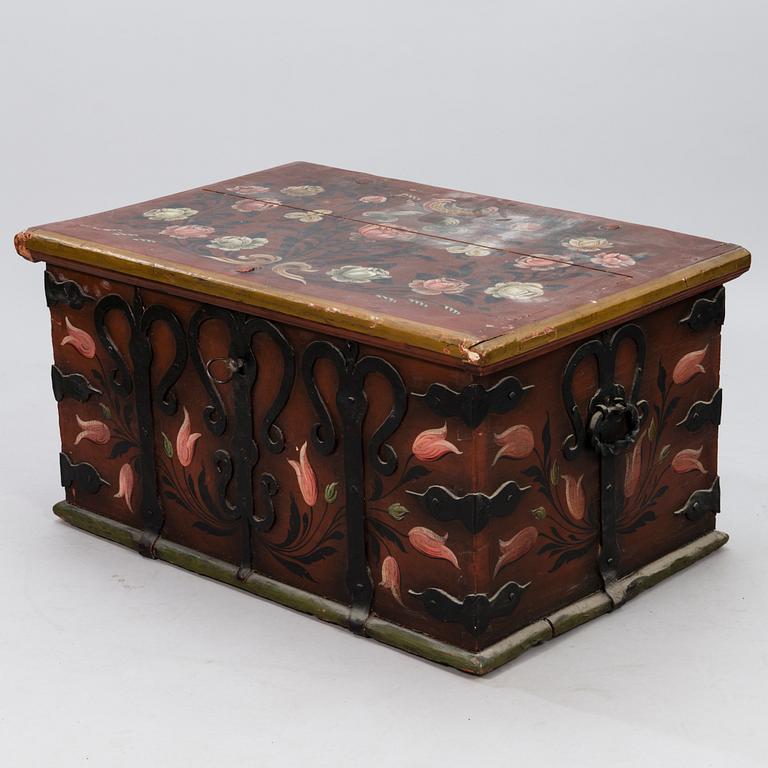 A Swedish 19th Century Painted Wooden Chest.