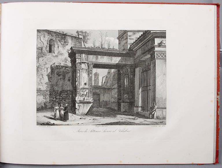 ALBUM MED KOPPARSTICK, "Vedute di Roma" av Domenico Amici. 1837.