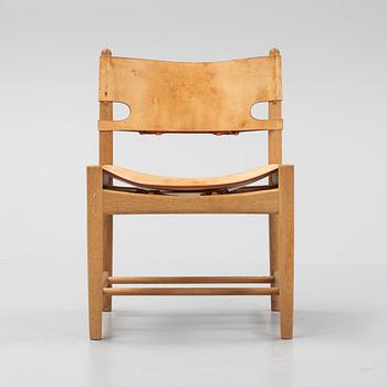 Børge Mogensen, a an oak and natural leather cgair, model 3237 Fredericia Stolefabrik, Denmark.