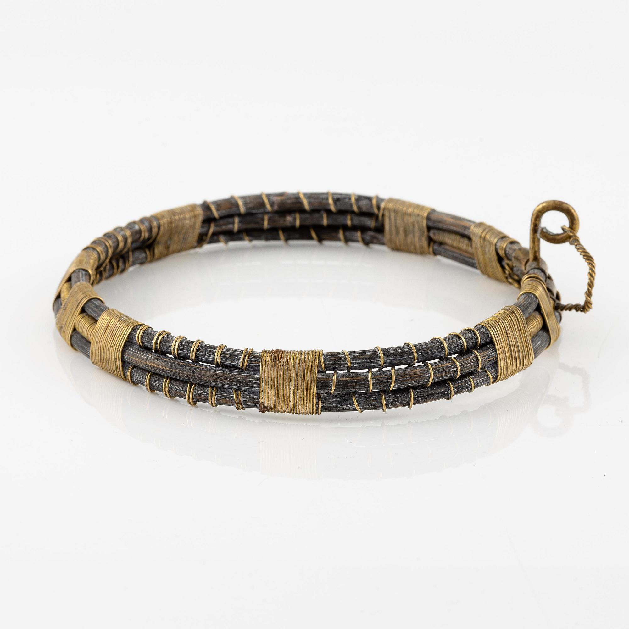 Vivianna Torun Bülow-Hübe, a necklace, brass and rattan, Stockholm executed in her own workshop late 1940's.