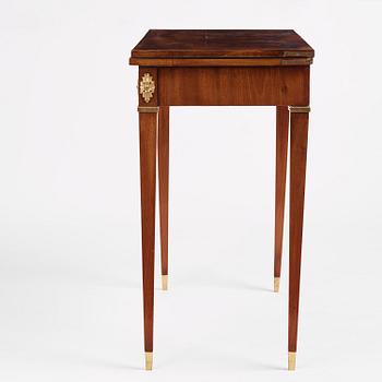 A Gustavian mahogany games table by Georg Haupt (master in Stockholm 1770-84).