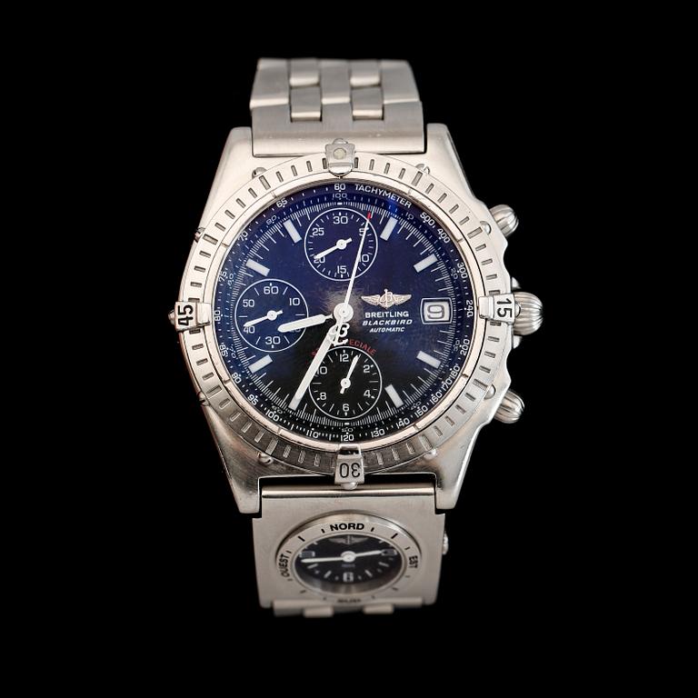 ARMBANDSUR, stål, Breitling, Chronograph, UTC, 1997.