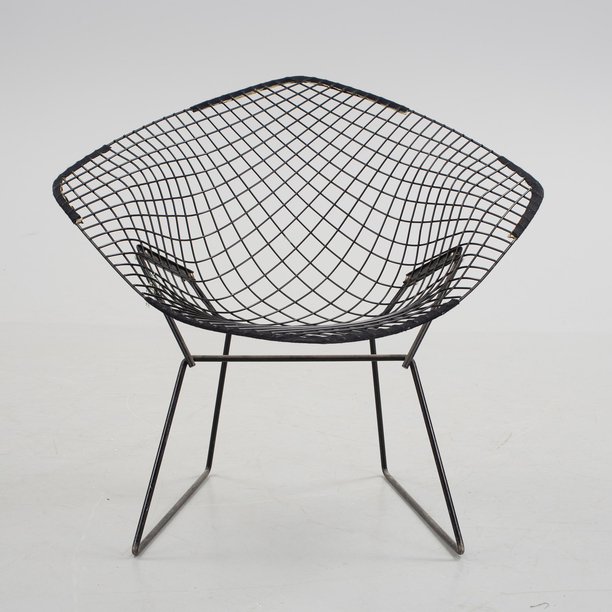 HARRY BERTOIA, fåtölj, "Diamond Chair", 1900-talets tredje kvartal.