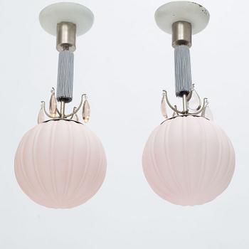 Harald Notini, a pair of ceiling lamps model "10436", Arvid Böhlmarks Lampvarufabrik, 1930s.