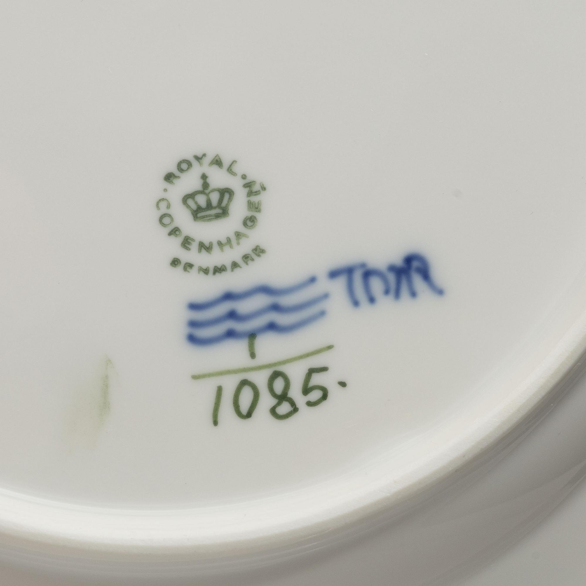 Dinner service, 45 pieces, porcelain, "Blue Fluted", Royal Copenhagen, Denmark.