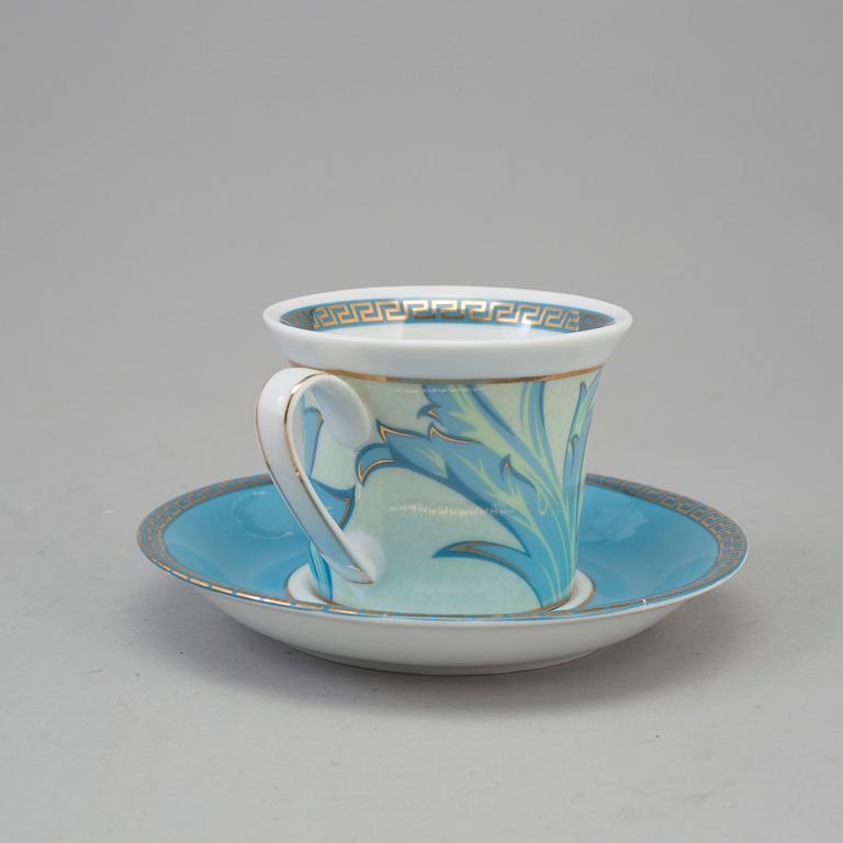Coffee set, 6 cups with plates. "Arabesque", Versace för Rosenthal. Hight 8 cm, Diameter 9.5 cm. Plates diameter 16 cm.