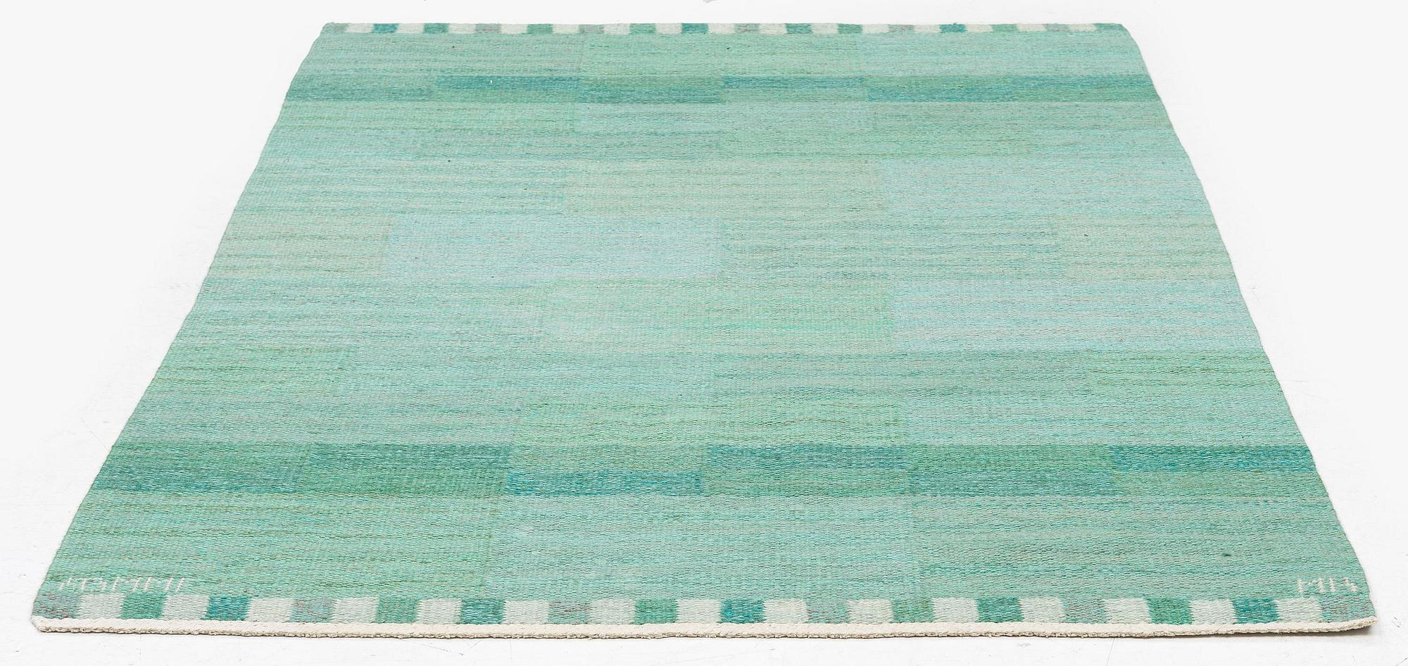 Marianne Richter, a carpet "Muren grön", flat weave, c 185 x 120,5 cm, signed AB MMF MR.