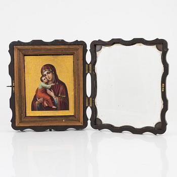 Ikon, Ryssland, 18/1900-tal, Madonnan med barnet.