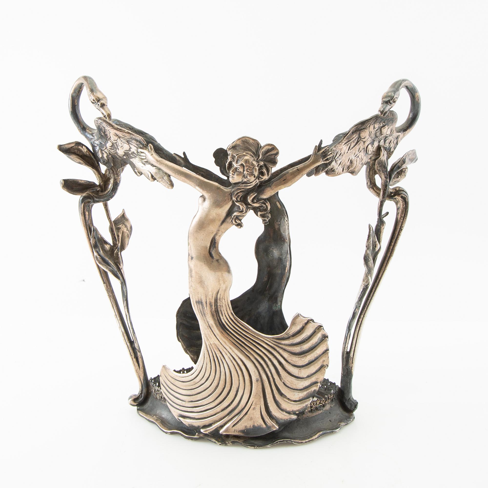 Vase Jugend early 20th century silver probably Austria/Hungary.