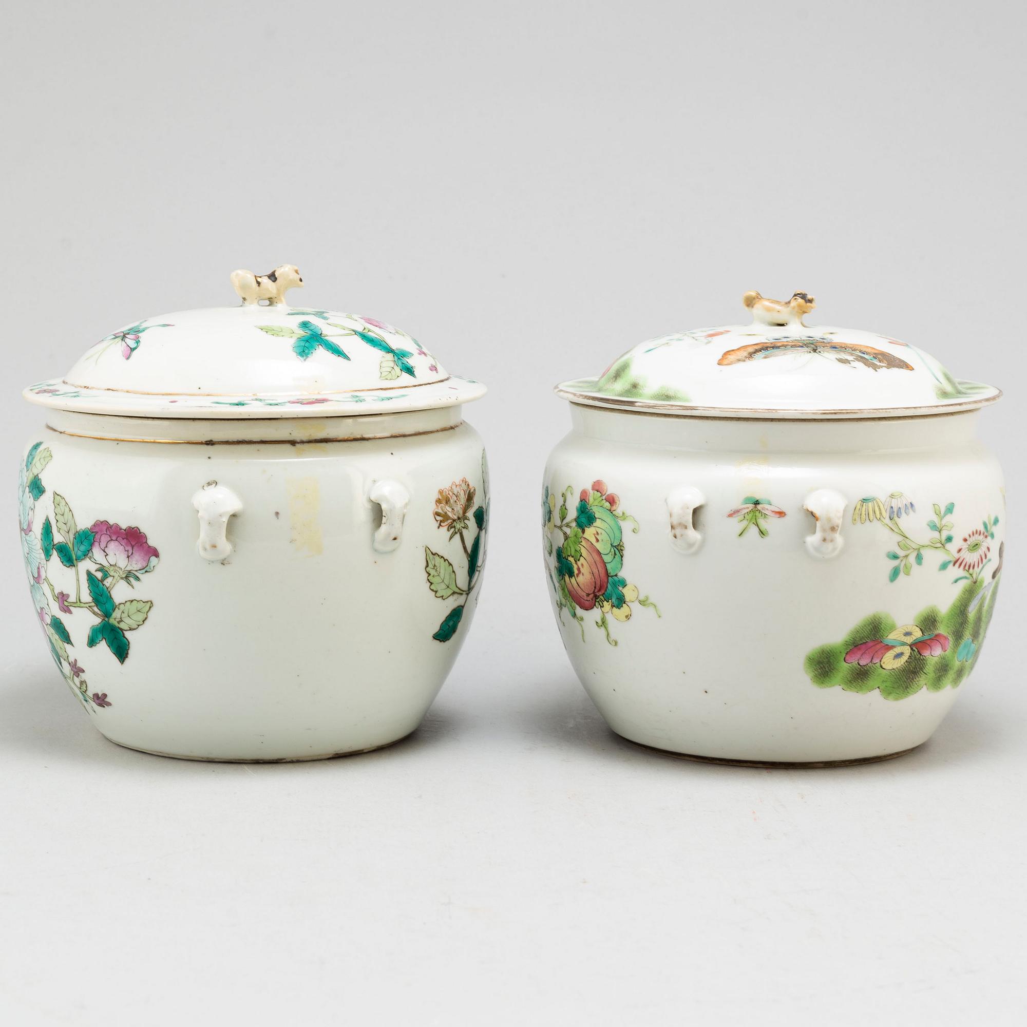 TERRINER, två st, porslin, Kina, 1800-/1900-tal.