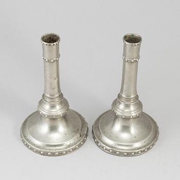 A pair of late Gustavian candlesticks by Olof Martin Moberg, Jönköping 1800.