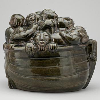 ÅKE HOLM, skulptur, stengods, Höganäs 1950-tal, sign.