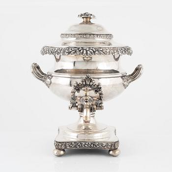 Samovar, silver plated, circa 1900.