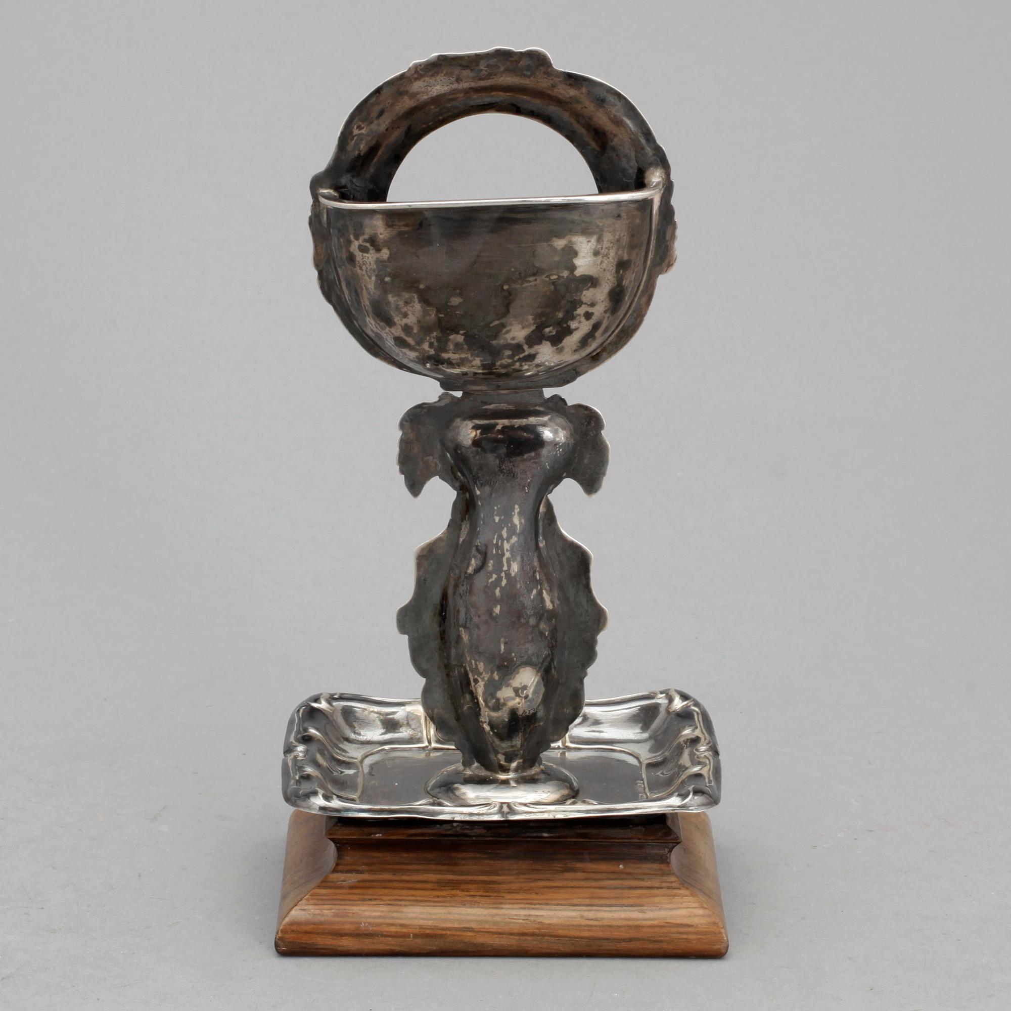 FICKURSTÄLL, silver, William Lyon, Göteborg, 1857.