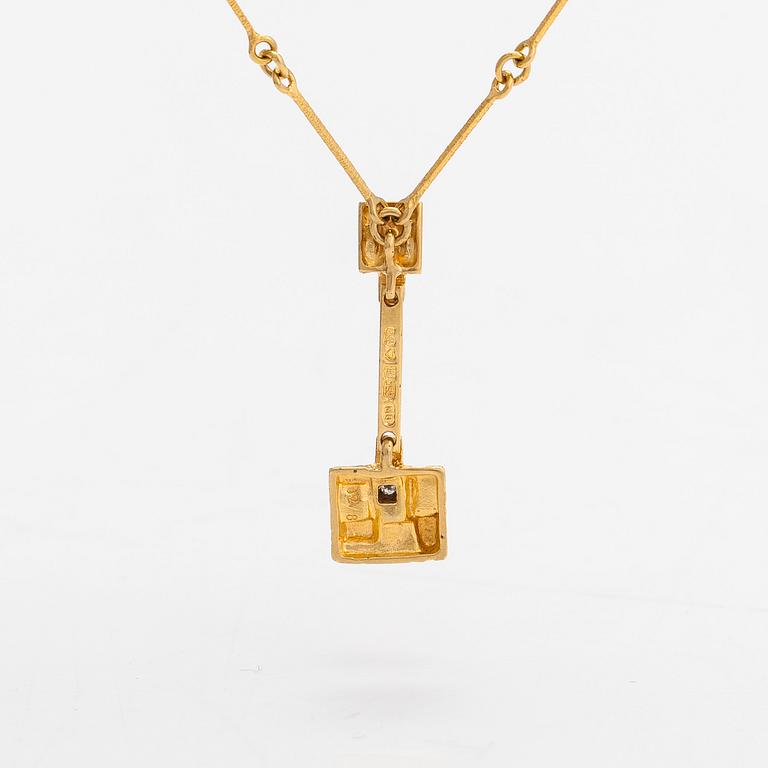 Björn Weckström, Halsband "Thai", 18K guld, 8/8-slipad diamant ca. 0.02 ct. Lapponia 1989.