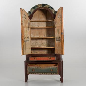 A PAINTED PINE CUPBOARD DATED FROM 1805 JÄMTLAND, SWEDEN.