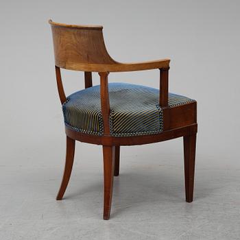 A desk armchair, Swedish Empire 1820-40's.