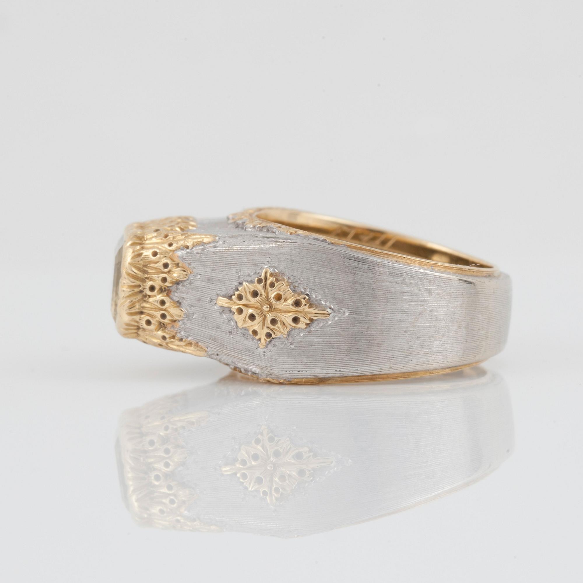 RING med gul safir ca 3.40 ct signerat M. Buccellati. (Mario Buccellati).