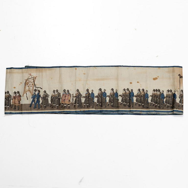 Minnesbonaden från 1844 över Karl XIV Johans begravningståg.
