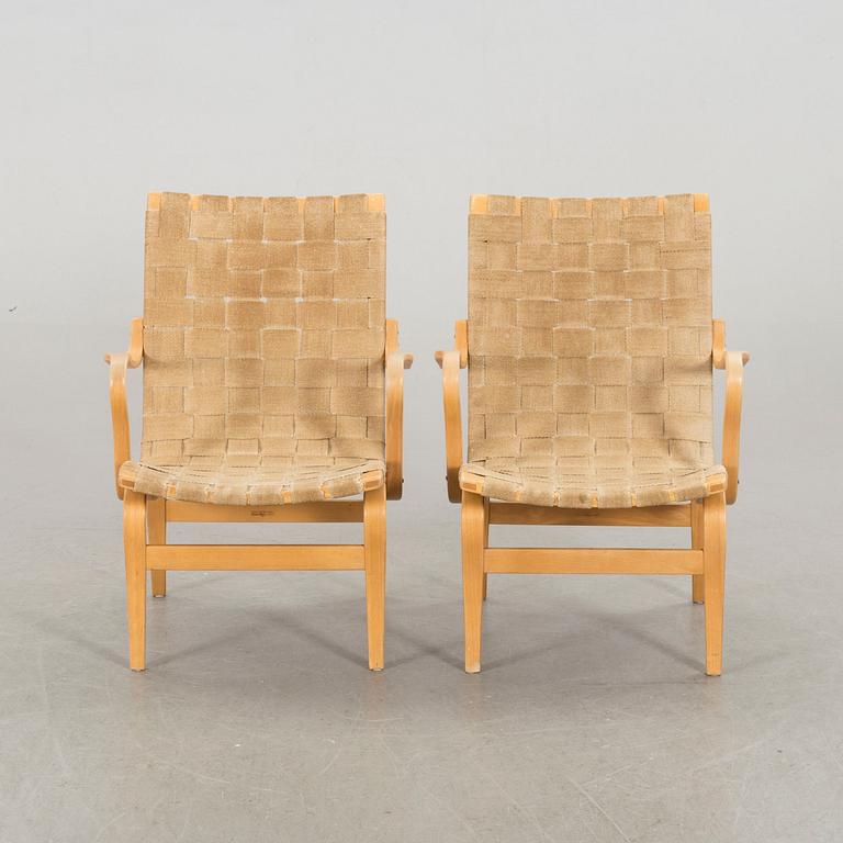 BRUNO MATHSSON, a pair of Eva armchairs.