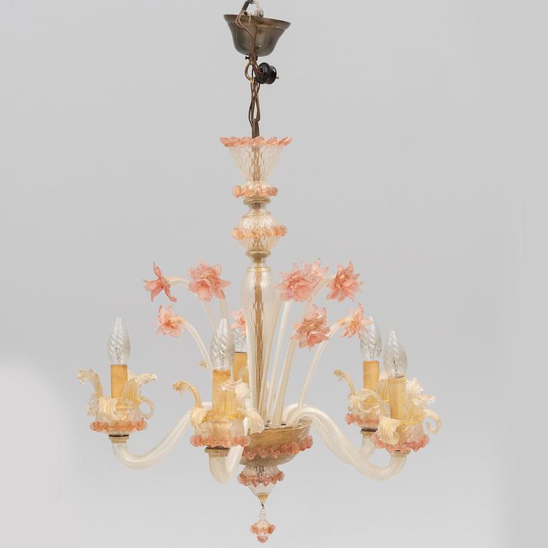 A Venetian style chandelier, mid 20th Century.