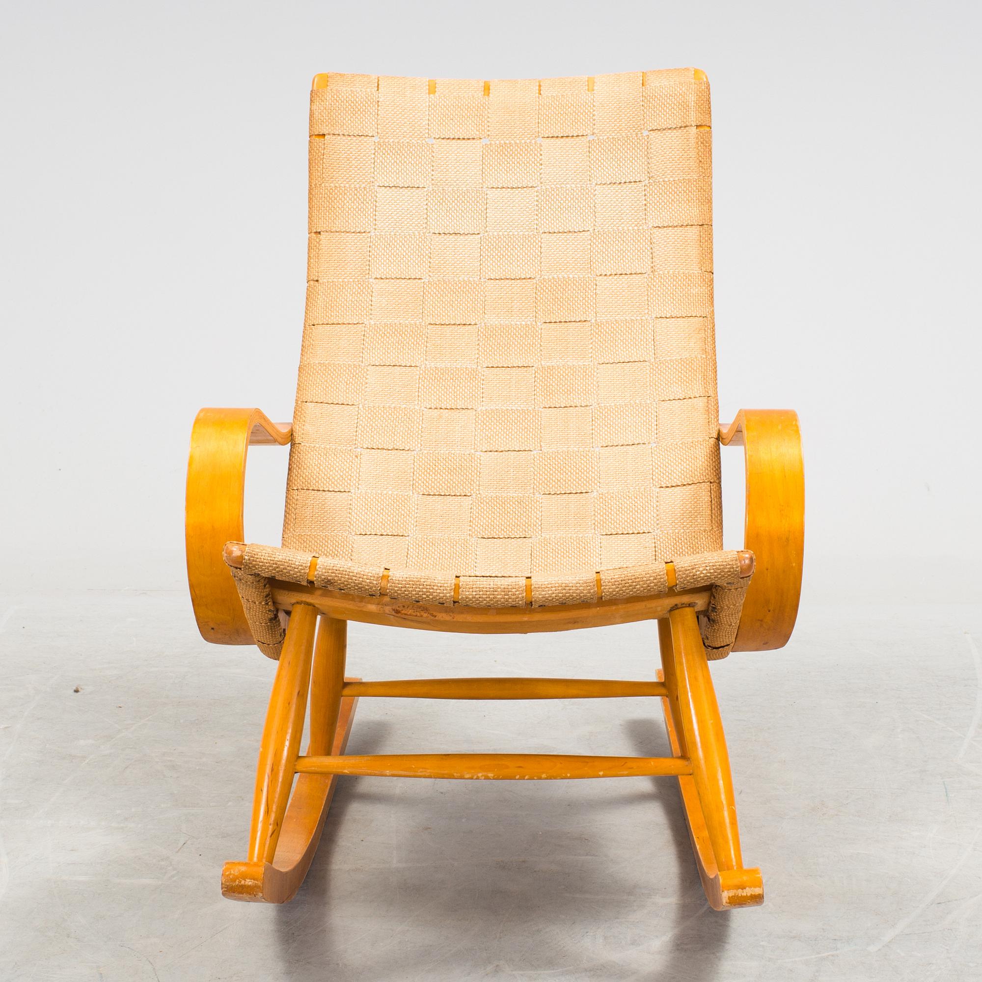 A birch rocking chair, 1940's.