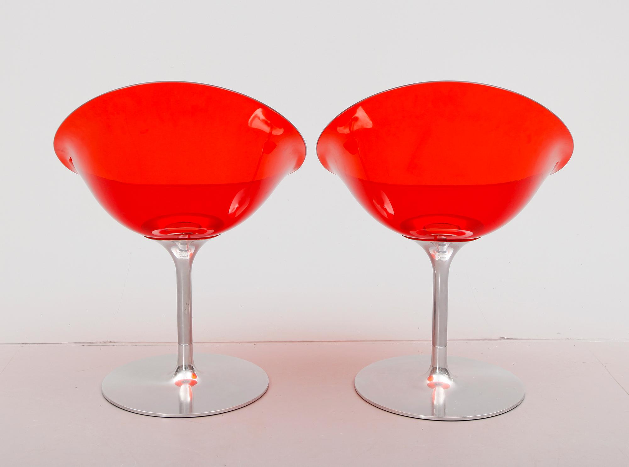 STOLAR, 1 par, "Eros", Philippe Starck för Kartell, Italien, 1900-/2000-tal.