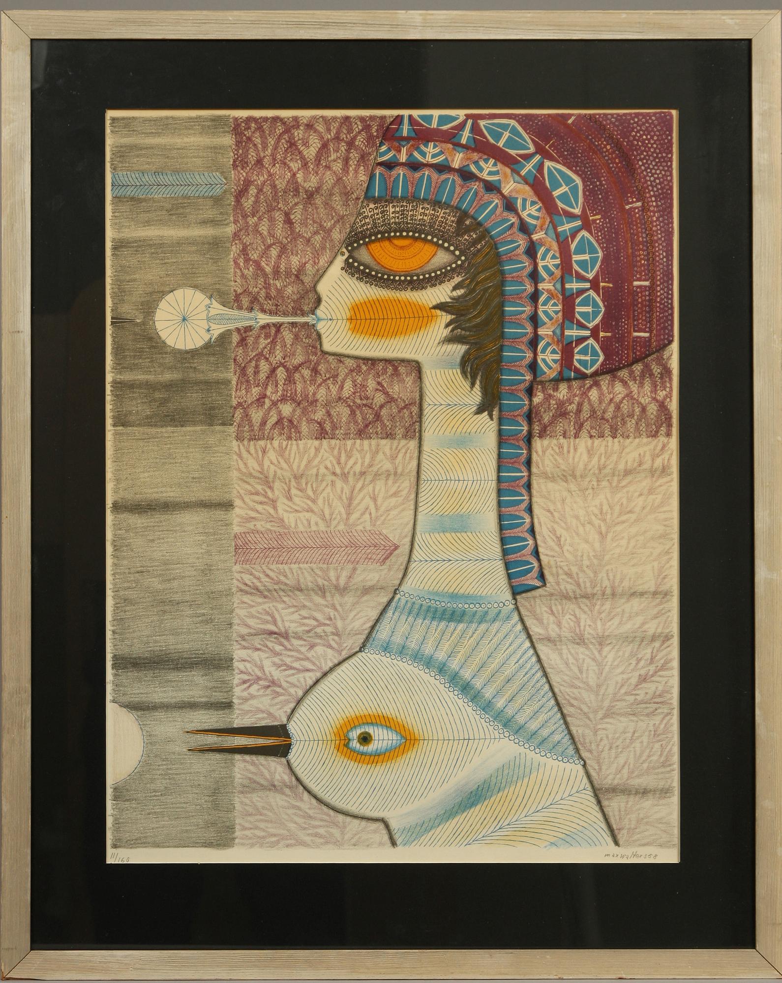 MAX WALTER SVANBERG, färglitografi, sign o dat 58, numr 11/160.