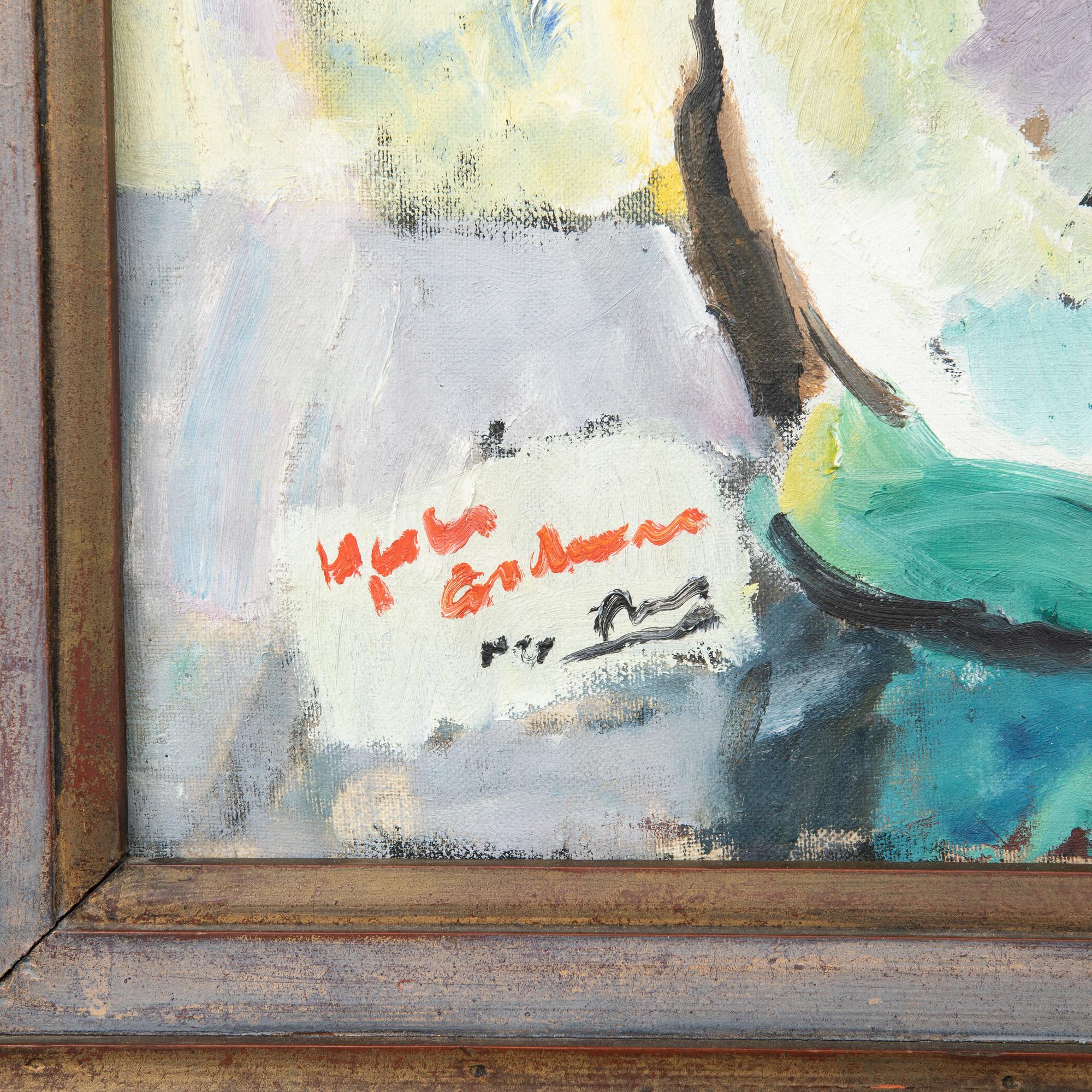 Pär Siegård, Still life, with a motif on the reverse.