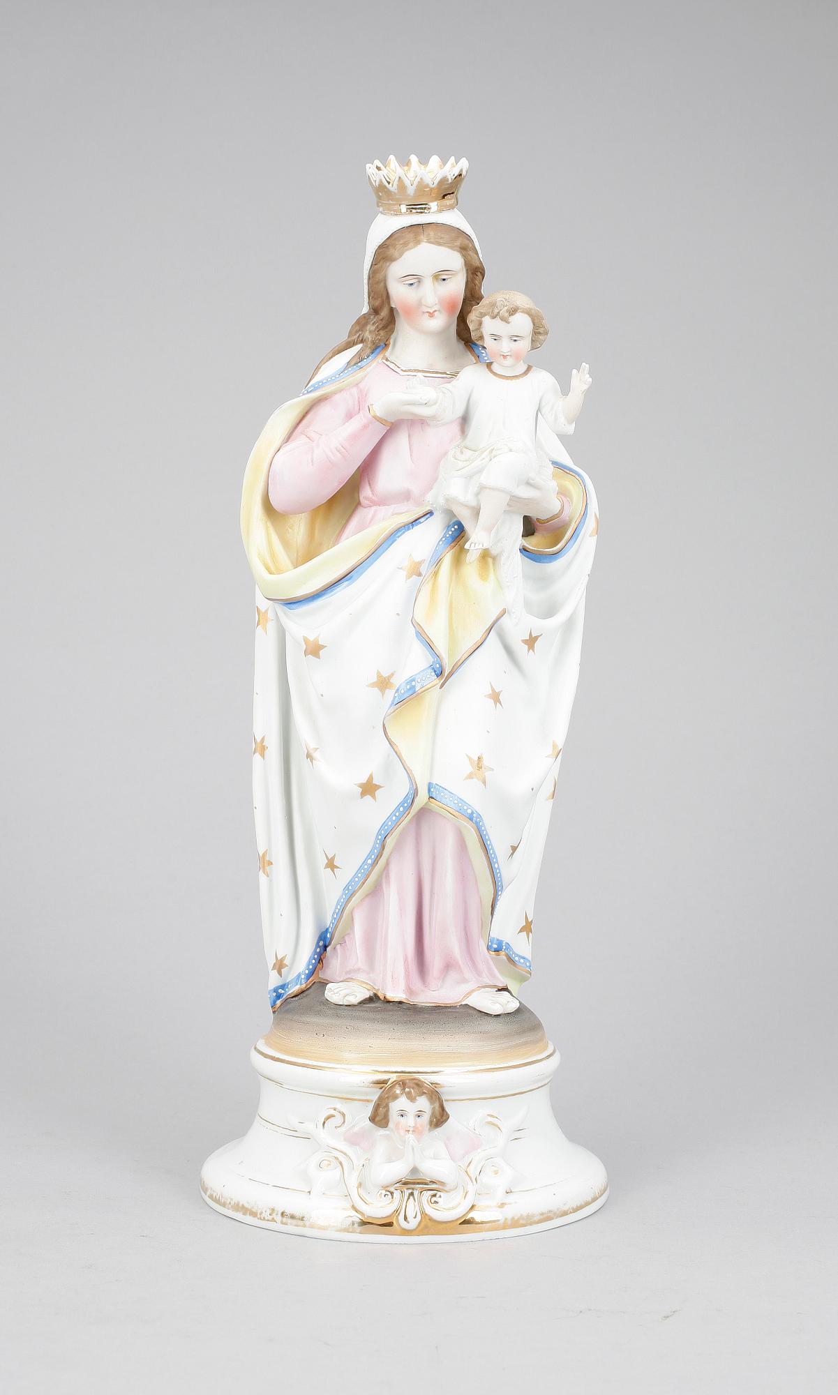 FIGURIN, porslin, Madonna, sekelskifte 1800/1900-tal.