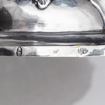 Four silver candlesticks, marks of Christian Drentwett II, Augsburg (1765-1767), two (1781-1783) and possibly (1743-45).