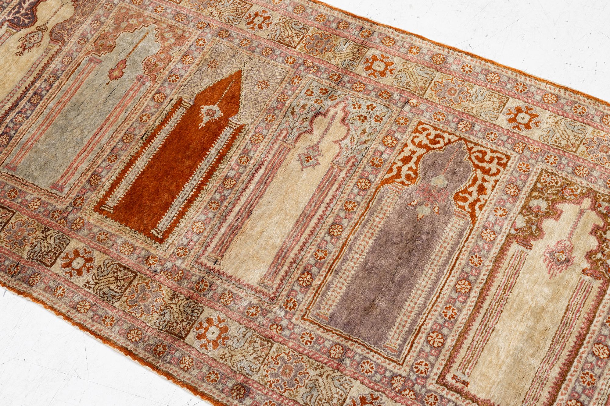 A Kayseri Saff rug, c. 228 x 87 cm.