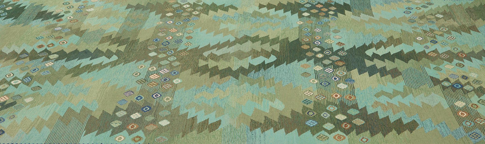 BARBRO NILSSON, A CARPET, "Tånga, grön", flat weave, 357,5 x 235,5 cm, signed AB MMF BN.